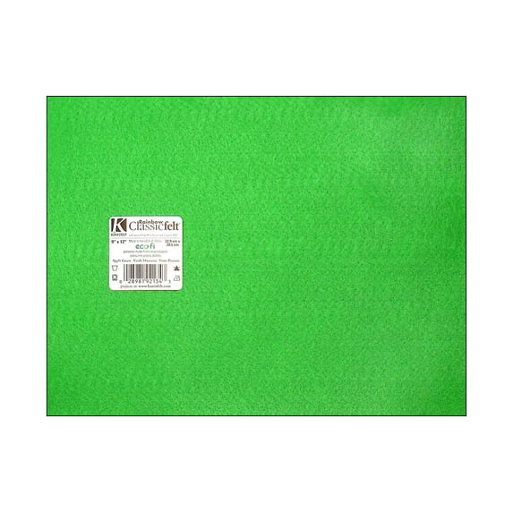 Kunin Classic Felt 9x12" Piece Apple Green (pack of 24)