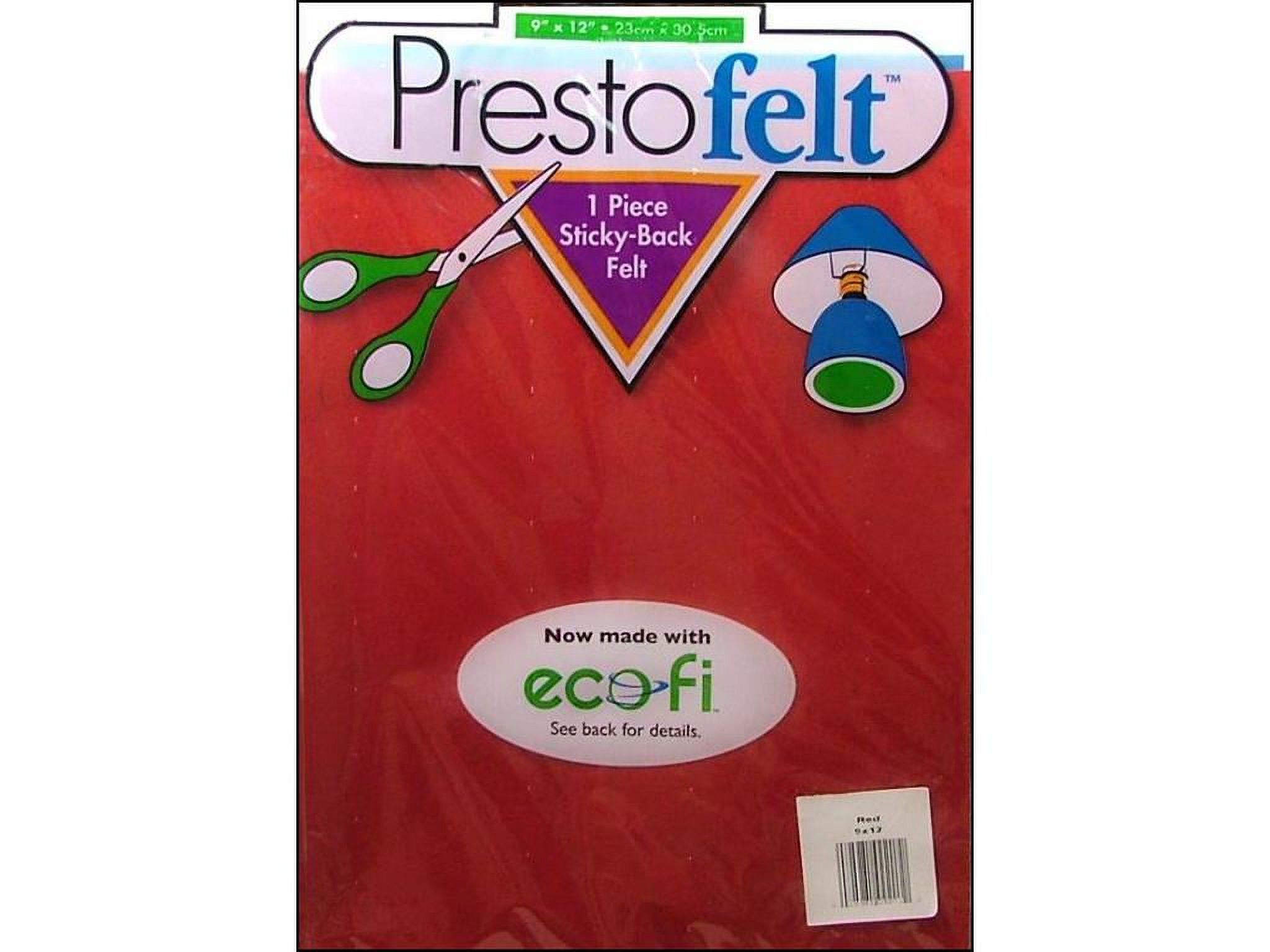 Kunin Felt Presto Peel & Stick Felt Red, 9" x 12"