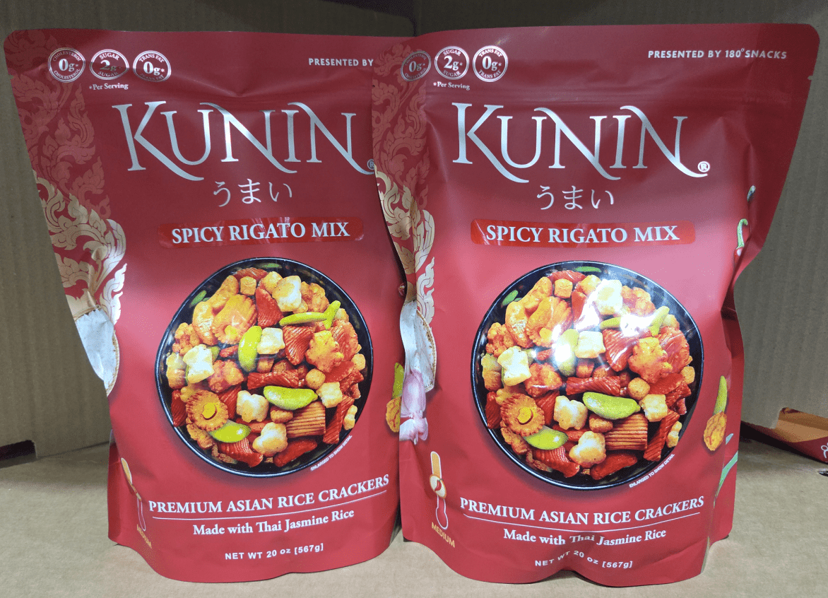 Kunin Spicy Rigato Mix Premium Asian Rice Crackers 20oz 567g (2