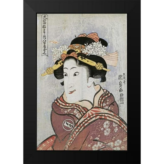 Kunisada, Utagawa 17x24 Black Modern Framed Museum Art Print Titled - The Actor Iwai Hanshiro