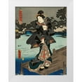 thumbnail image 1 of Kunisada, Utagawa (Toyokuni III) 25x32 White Modern Wood Framed Museum Art Print Titled - Costumes in Five Different Colors - Black (Kuro), 1 of 4