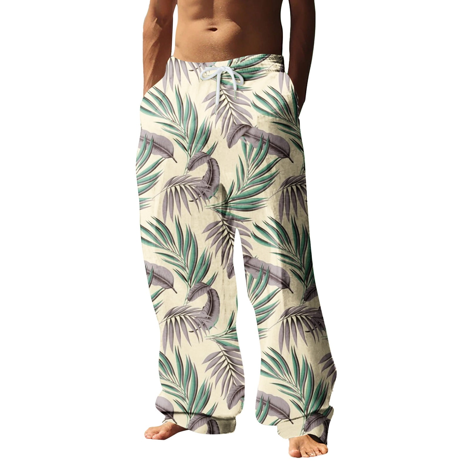 Kunkasa Mens Beach Pants Fashion Casual Digital 3D Leopard Print Casual ...