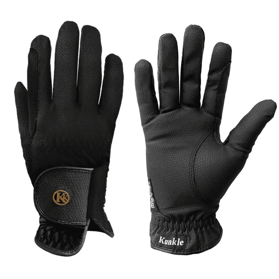 Kunkle Gloves Premium Mesh Riding Gloves - Black 7.5