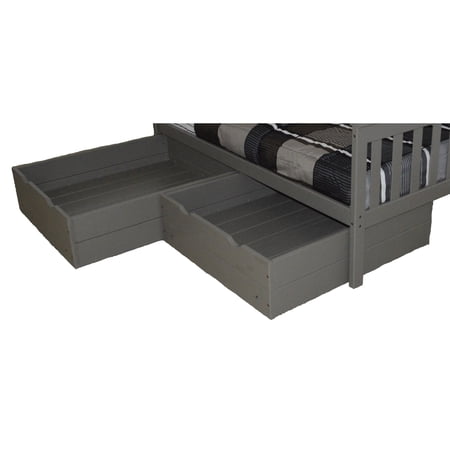 Kunkle Holdings LLC Pine 2 Piece Twin Drawers Graphite Painted,Grey