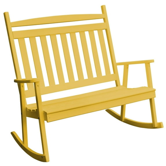 Kunkle Holdings, LLC Pine Double Classic Porch Rocker Canary Yellow
