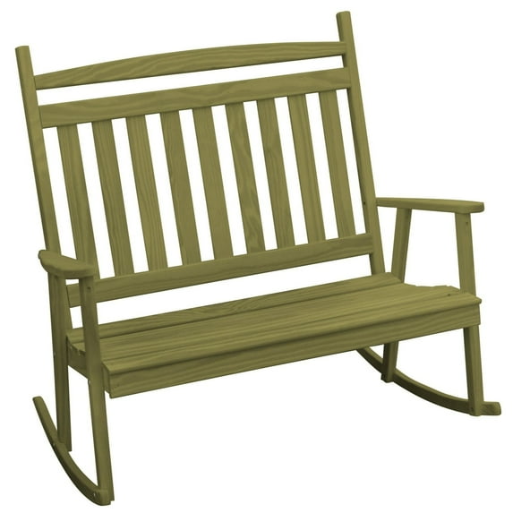 Kunkle Holdings, LLC Pine Double Classic Porch Rocker Linden Leaf Stain