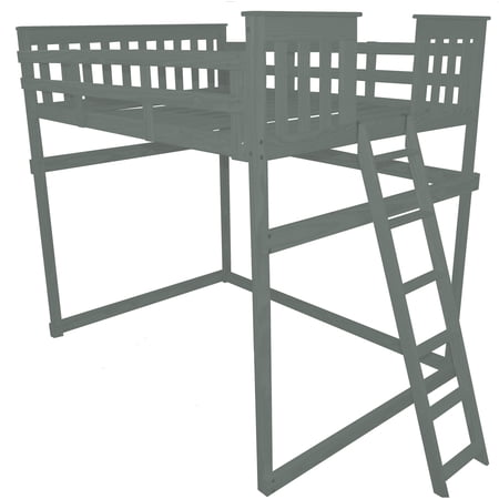 Kunkle Holdings LLC Pine Full Mission Loft Bed with End Ladder Graphite Painted