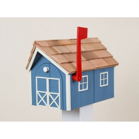 Kunkle Holdings LLC Wooden Mailbox Blue/White