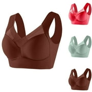 RanBlesu Women's Plus Size Comfortable Breathable Bras Double Support Push-Up Sports Underwear