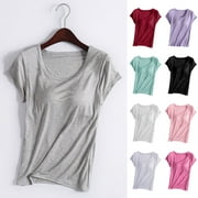 RanBlesu Women's Short Sleeve Pajama Tops Pure Cotton Fabric Moisture & Perspiration Absorption Breathable Sleepwear