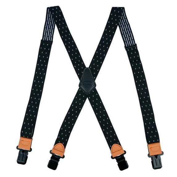 Kunny Men's Suspenders Fully Elastic 1.5 inch Wide X back Heavy Duty Work Suspenders