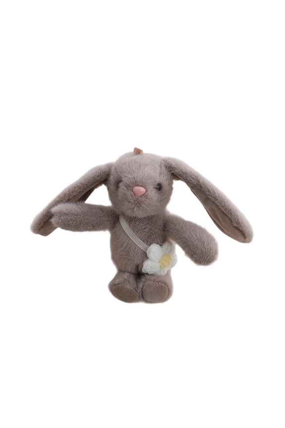 Long-Eared Easter Plush Bunny Keychain,Dress-Up Rabbit Bag Charm With Carrot Princess Dress, Soft Faux Fur Bunny Pendant for Easter Decorations,Backpack,Purse,Car Keys & Gifts(White)