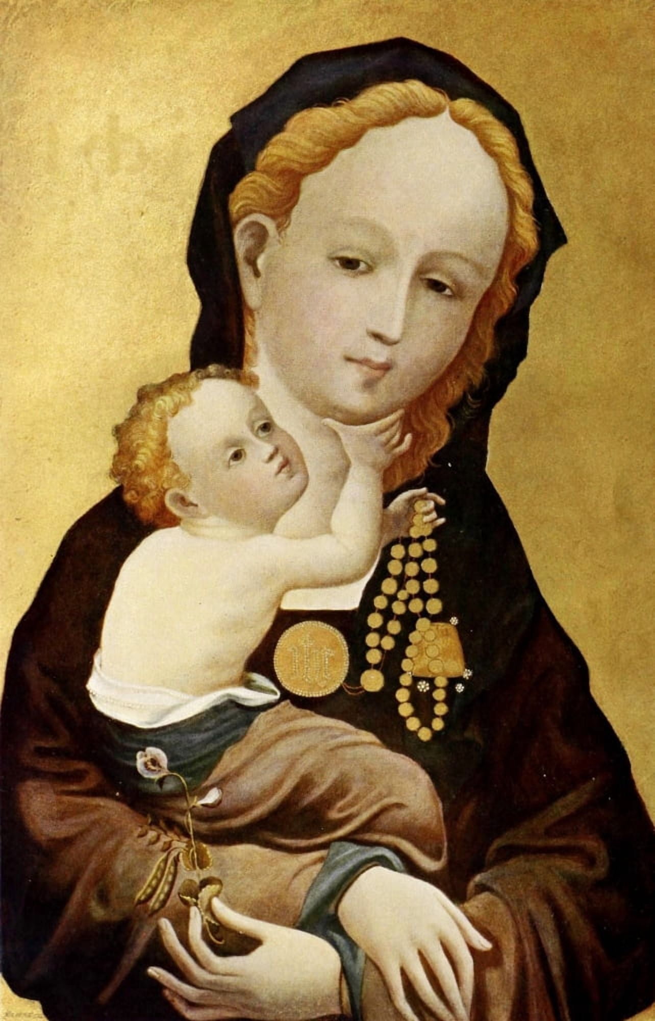 Kunstgeschichte 1912 Madonna mit der ErbsenblÔø?te Canvas Art - Master of St Veronica (24 x 36)