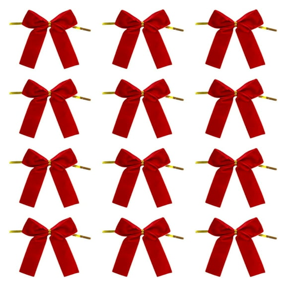 Kuntesetty 12 Pieces Christmas Bows for Christmas Tree Christmas Tree Bows for Festival Red