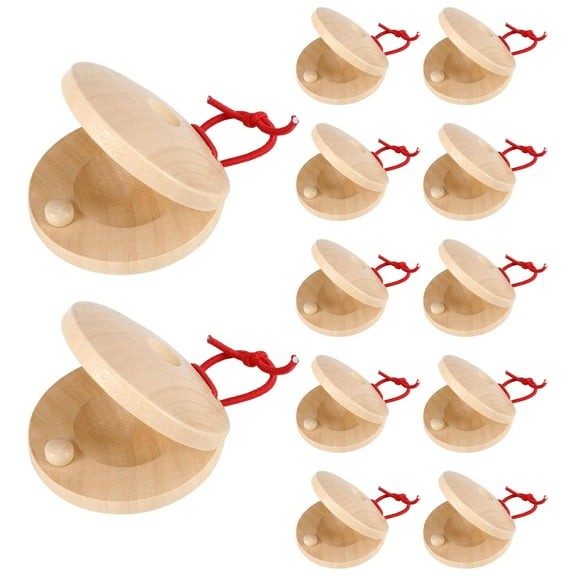 Kuntesetty 12 Pieces Clapper Board Musical Castanets Spanish Rhythm Classroom Education Toy