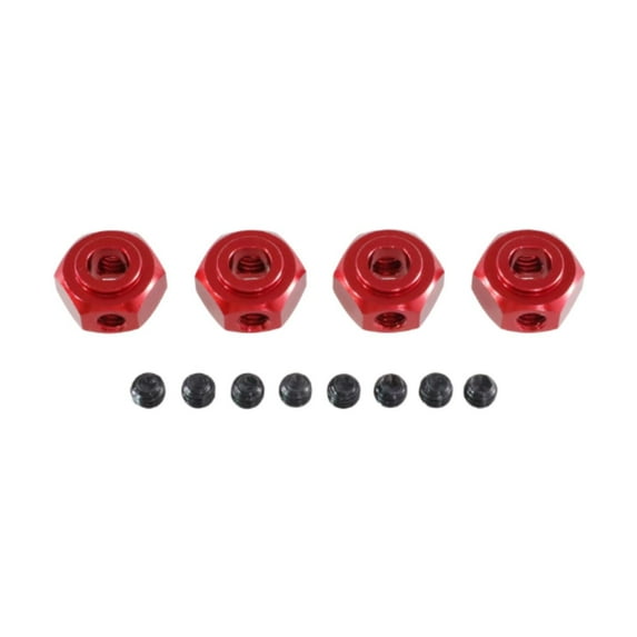Kuntesetty 12mm Wheel Hex Hub Drive Adapters 1/10 10208 1/12 H12Y H12Y+ Red