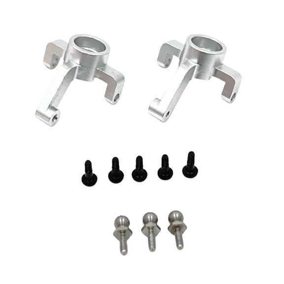 Kuntesetty 2 Pieces 1/24 RC Front Steering Knuckle Replacements for Wltoys 244016 Model argent