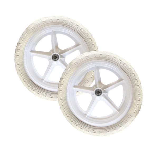 Kuntesetty 2 Pieces 12inch Kids Balance Bikes Wheels Quiet Solid Airless Tires Replaces White