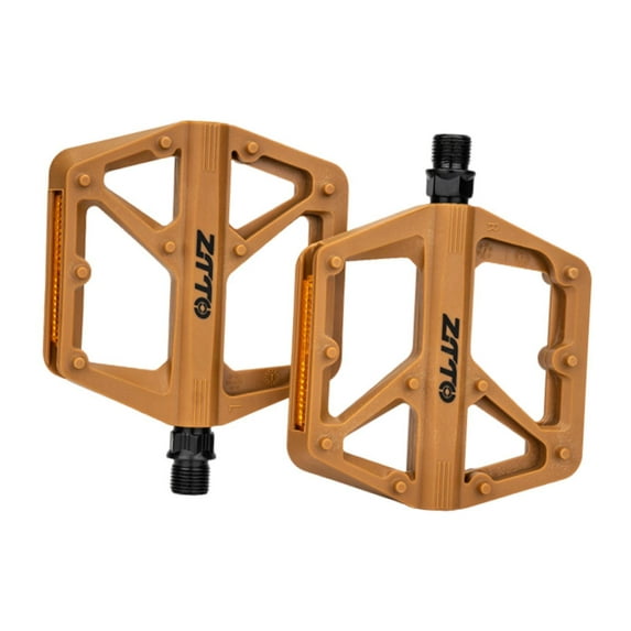 Kuntesetty 2 Pieces Bike Pedals Reliable with Reflector for Folding Bikes Outdoor Adult Coffe Brown