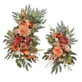thumbnail image 1 of Kuntesetty 2 Pieces Floral Backdrop Artificial Flower Swag Rustic Handmade Silk Flowers for Orange, 1 of 9