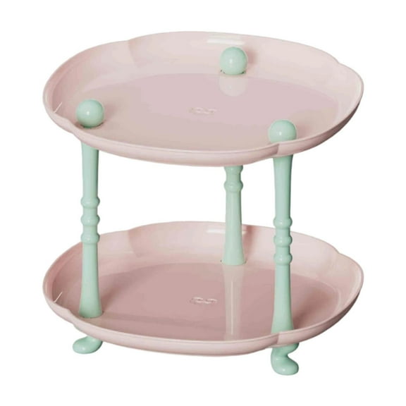 Kuntesetty 2 Tier Tray, Bathroom Perfume Holder Tray, Phone Vanity Organizer, Pink