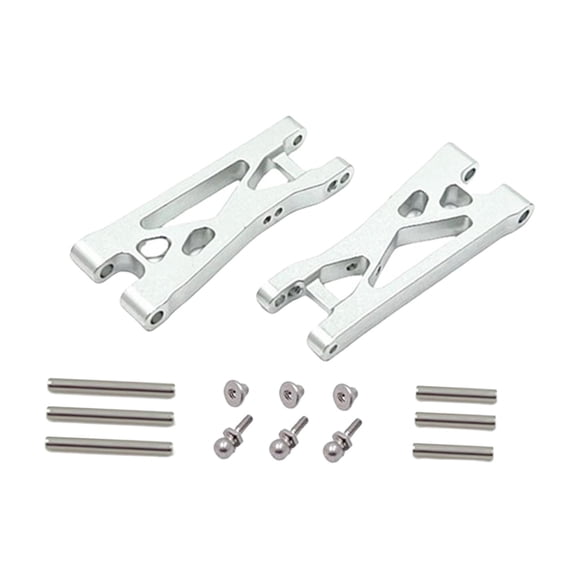 Kuntesetty 2Pcs RC Car Rear Lower Arm Spare Parts for Wltoys 244016 1:24 Scale RC Truck silver
