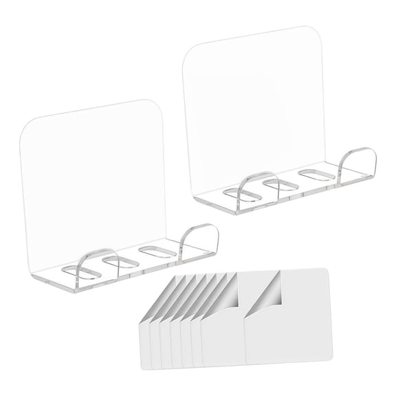 Kuntesetty 2Pcs Wall Mounted Phone Holder Strong Wall Rack for Bedroom Home Living Room clear