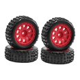 thumbnail image 1 of Kuntesetty 4 Pieces 1/18 RC Car Wheels and Tires Accessory Portable, High Performance, Easy Red, 1 of 8