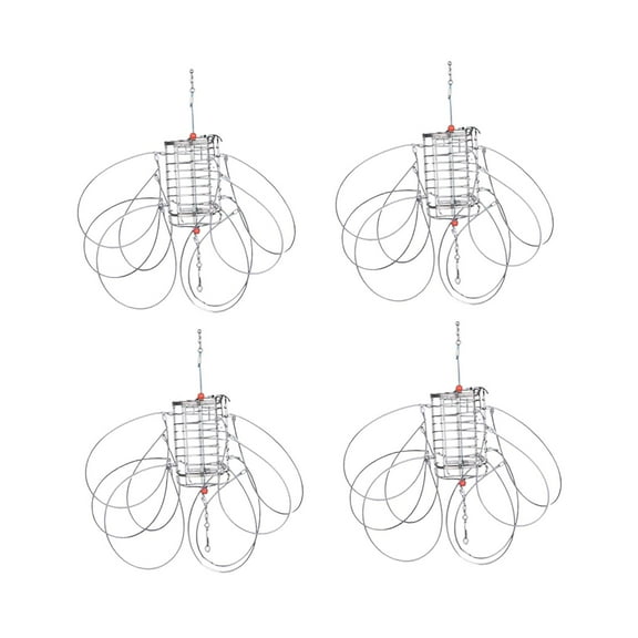 Kuntesetty 4 Pieces Cylindrical Crab Trap with Cage Stainless Mesh Crustacean Trap