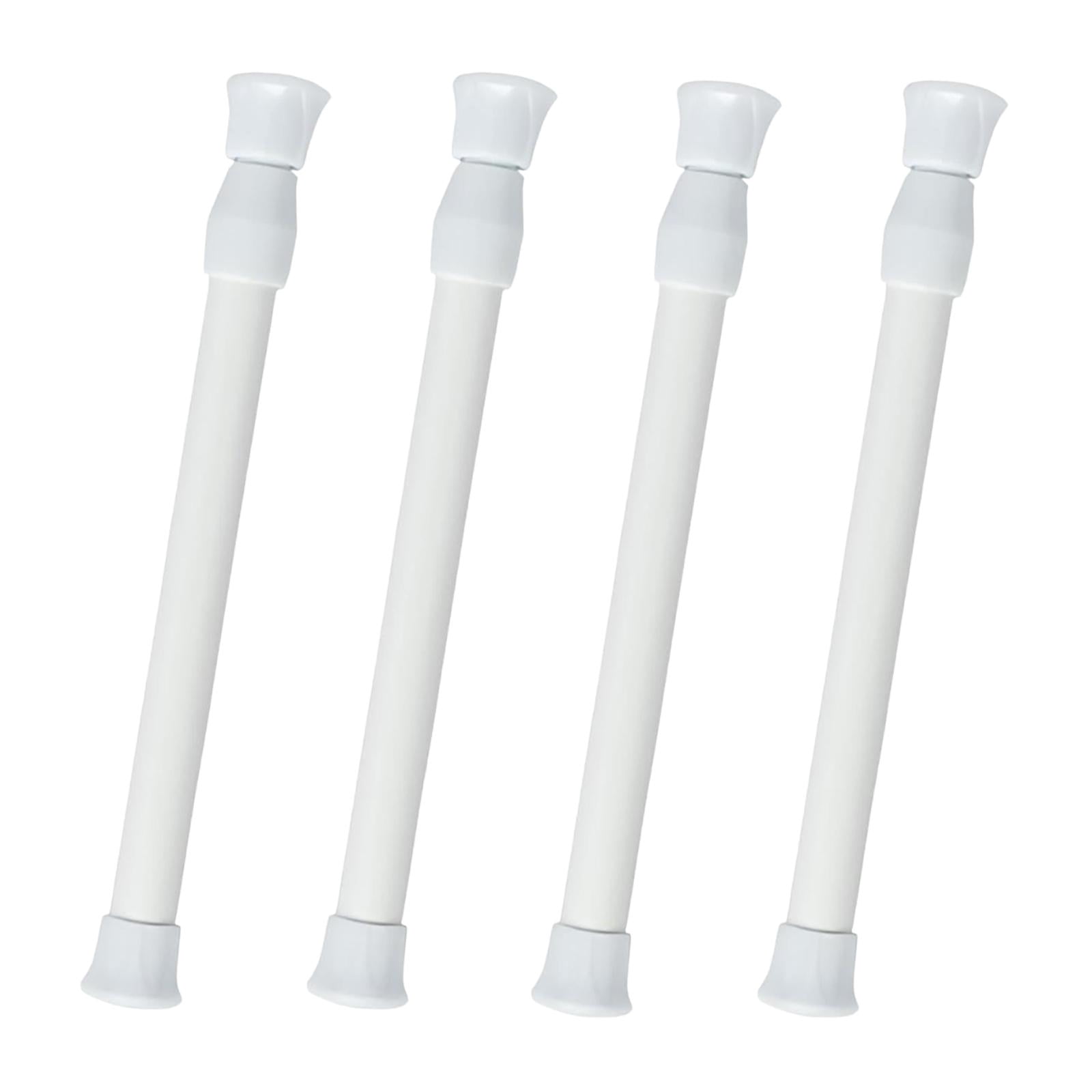 Kuntesetty 4 Pieces Tension Adjustable Curtain Rod Compact for Window Cupboard Cabinets