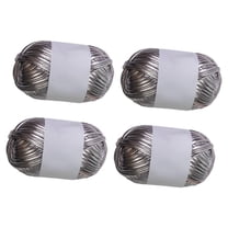 Kuntesetty 4 Rolls Set T-shirt Yarn Shiny Elastic Knitting Yarn Polyester Yarn for Gray