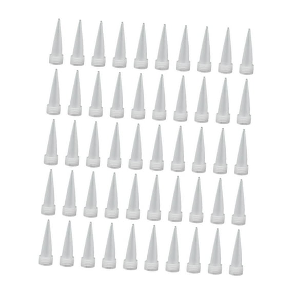 Kuntesetty 50 Pieces Caulking Nozzles Finishing Tools Reusable Caulking Finisher Sealant Tools Caulk Nozzles Applicators for Floor Tiles Length 3.7cm