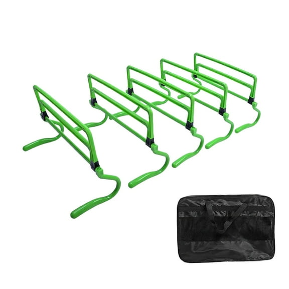 Kuntesetty 5Pcs Agility Training Hurdles Obstacles Fitness Adjustable Speed Training Hurdles for Football Obstacle Courses Running Games Green