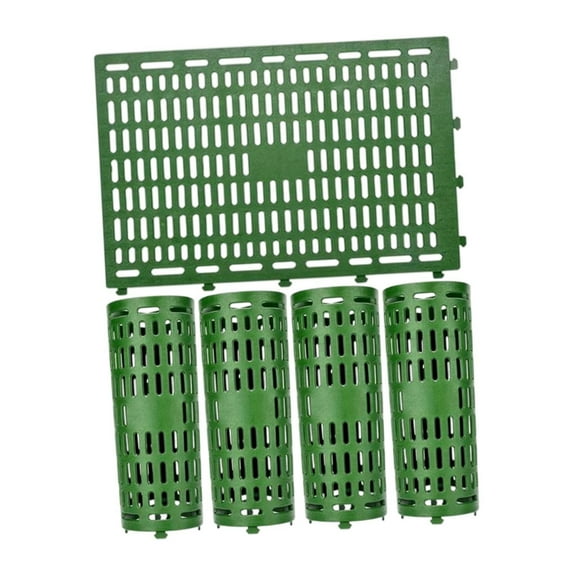 Kuntesetty 5Pcs Expandable Plant Cover Garden Lawn Saplings Tree Trunk Guard Protectors Green