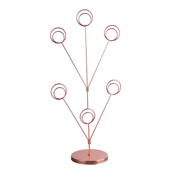 Kuntesetty 6 Branch Elegant Family Tree Picture Frame Holder Photo Tree Holder Clip Display Rose Golden