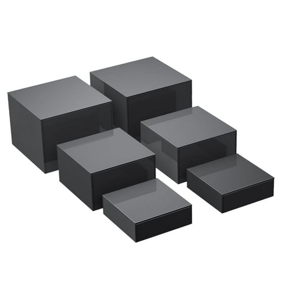 Kuntesetty 6 Pieces Acrylic Display Stands Food Riser Cube Display Nesting Buffet Riser for Black
