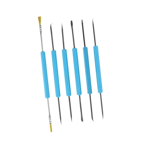 Kuntesetty 6 Pieces Brass Brush Soldering Repair Double Sided for Electronic Components