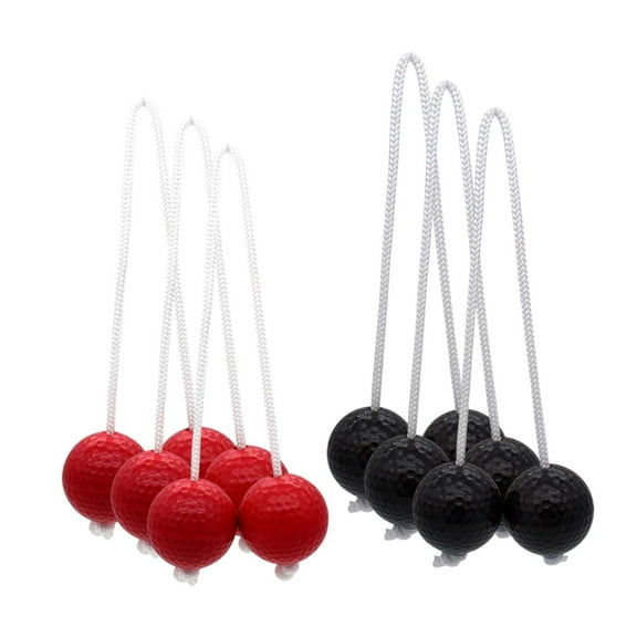 Kuntesetty 6 Pieces Ladder Balls Ladder Toss Game Outdoor Lawn Yard Golf Game Diameter 42mm 3 Red and 3 Black