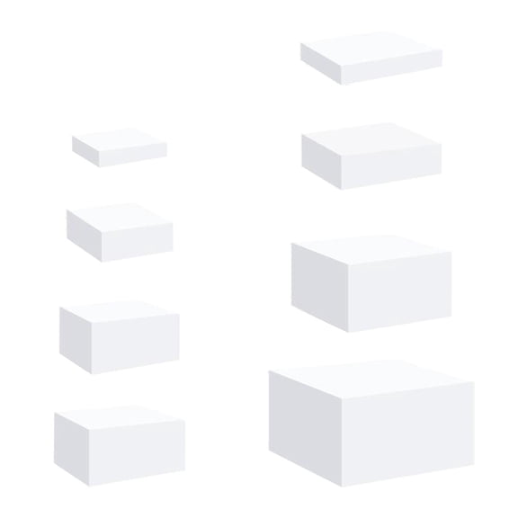 Kuntesetty 8 Piece Acrylic Cube Display Box Riser, Buffet Riser , Food Riser, Nesting Riser for Food, Jewelry, Dessert, Cake White