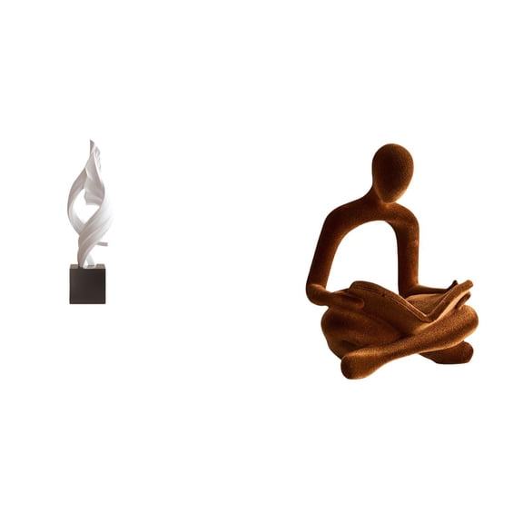 Kuntesetty Abstract Art Statue Decorative Human Figurine Thinker Sculpture Resin Souvenir Desktop Ornament for House Office Coffee Table Bar Wedding Decor Collection