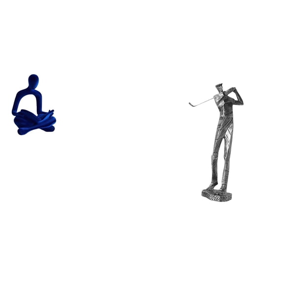 Kuntesetty Abstract Thinker Human Figurine Sculpture Playing Figure Golfer Statue Versatile Art Decoration for Office Bar Wedding Shelf Golf Club Farmhouse