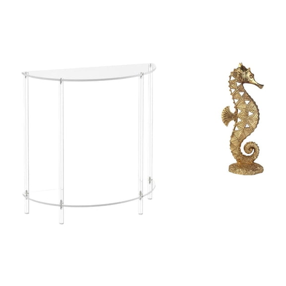 Kuntesetty Acrylic Accent Tabletop Sculpture Resin Figurine Decorative End Table Gold Color Statue for Small Space Office Cabinet Bedroom Living Room Decor
