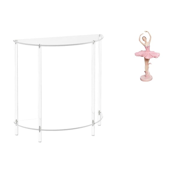 Kuntesetty Acrylic Ballerina Side Table for Small Space with Resin Girl Sculpture Accent End Table Skinny Nightstand for Bathroom Home Living Room Decor Birthday Gift Novelty Souvenir Desktop