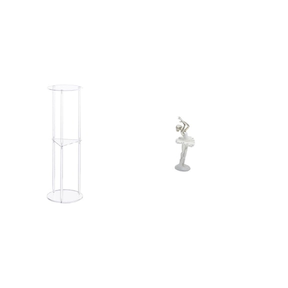 Kuntesetty Acrylic Bedside Table with Ballerina Figurine Modern Dancing Girl Art Sculpture for Small Space Office Bedroom Balcony Decor