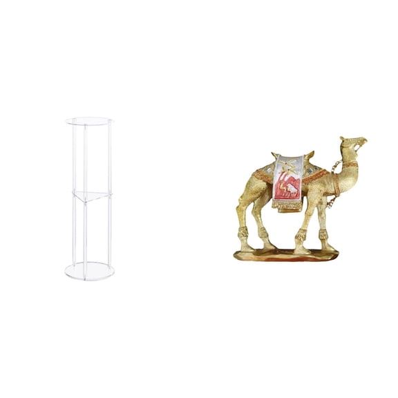 Kuntesetty Acrylic Bedside Table with Camel Figurine Resin Animal Statue for Small Space Office Balcony Living Room Home Decoration Easy Assembly