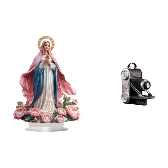 Kuntesetty Acrylic Camera Ornament Freestanding Resin Decorative Table Decor Unique Showcase Prop for Party Home Bookshelf Festival Bedroom Family