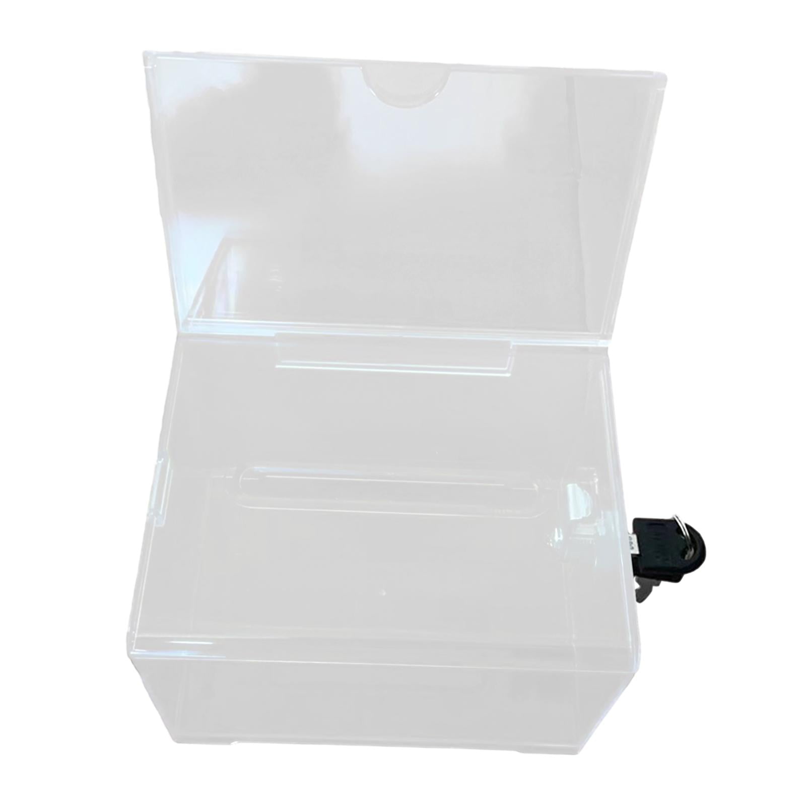 Kuntesetty Acrylic Donation Box Clear Donation Box Business Card Holder Case Charity Raffle