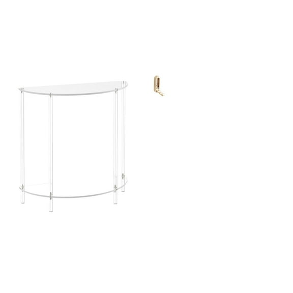 Kuntesetty Acrylic Folding Side Table with Wall Hook Organizer Two Tier Accent End Table and Foldable Coat Towel Hanger for Bathroom Living Room Closet Decor