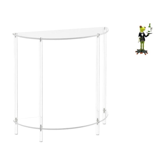 Kuntesetty Acrylic Frog Side Table with Creative Animal Sculpture Two Tier Accent End Table Nightstand Decorative Figurine for Home Decor