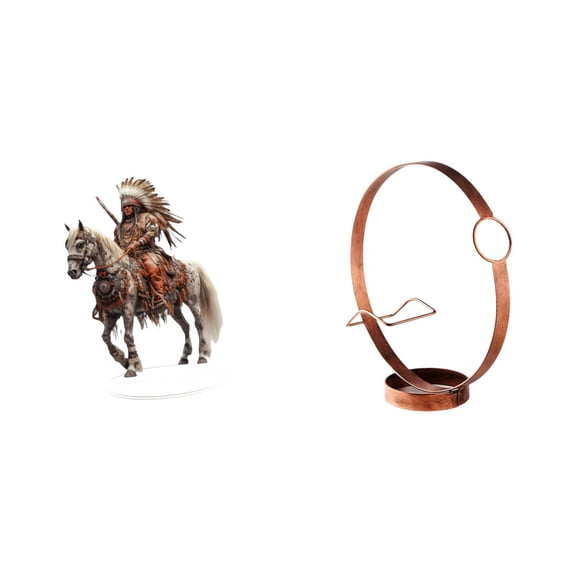 Kuntesetty Acrylic Knight Table Centerpiece Ornament Collection Waterproof Desktop Decoration with Base for Home and Metal Wine Bottle Holder Organizer Display Racks Storage